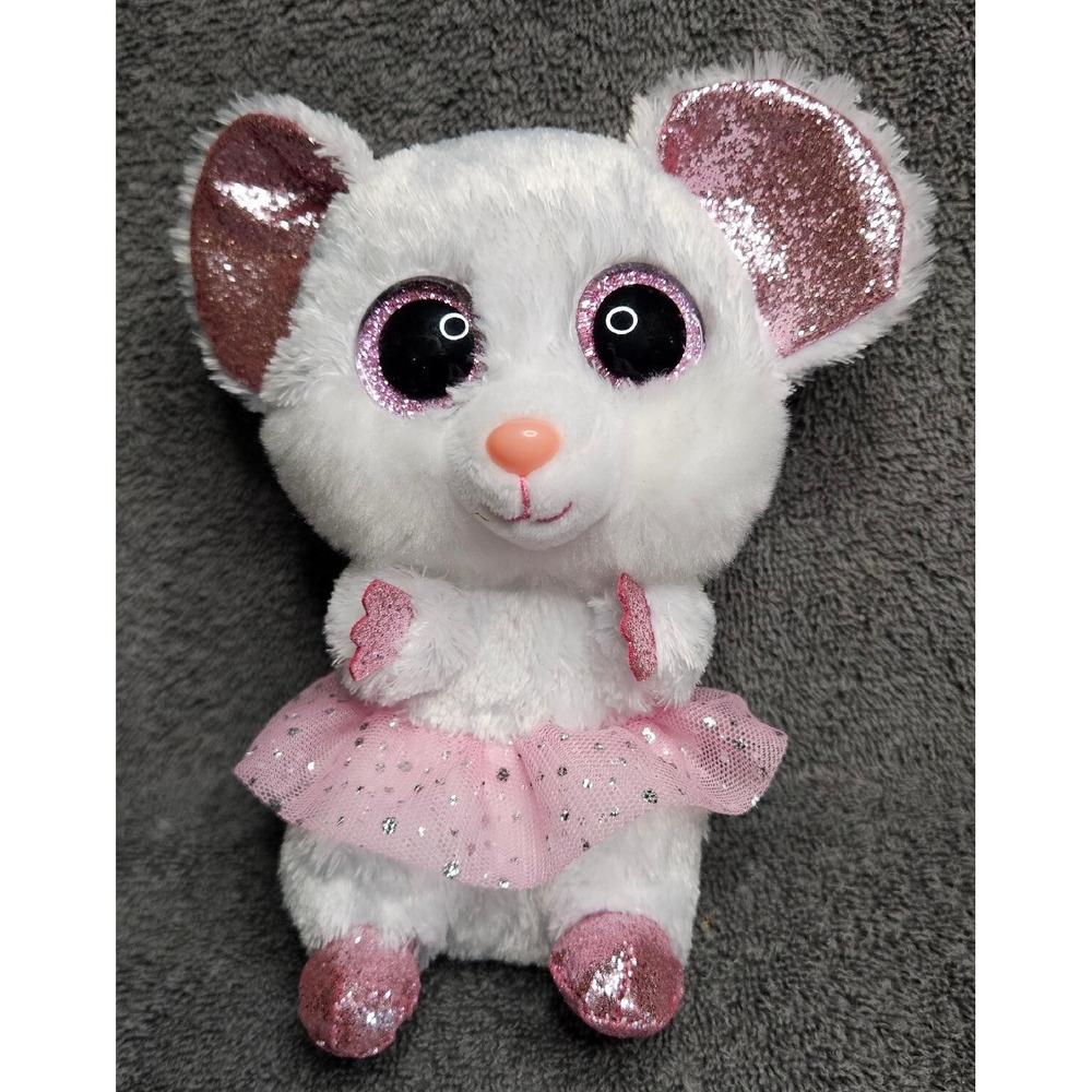 Ty Ballerina Mouse Beanie Boos Plush Glitter Eyes Toy Stuffed Animal Toy 7" 2021